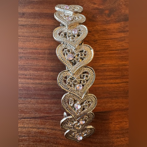 Vintage 90s Gold and Silver Filigree Hair Clips barrettes accessories set - Picture 3 of 7